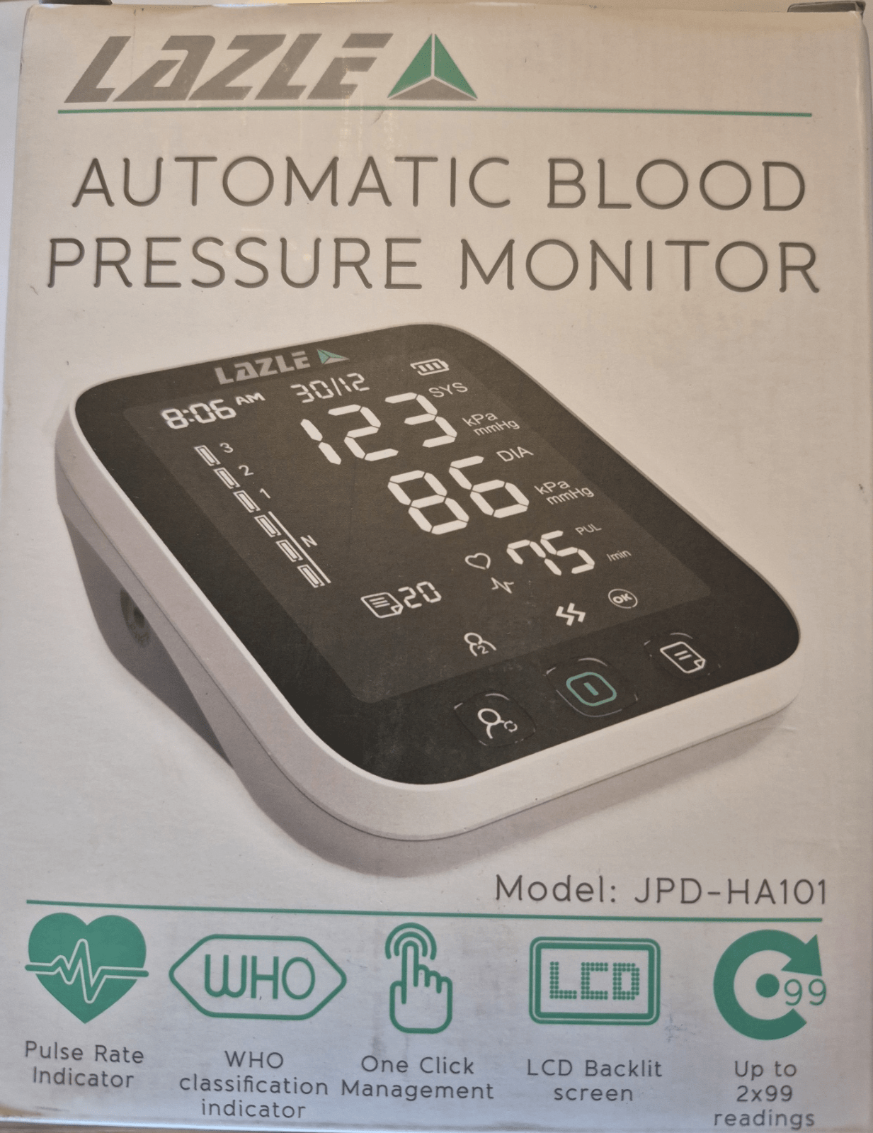 Tensiomètre automatique Lazle JPD-HA101 – Écran LCD rétroéclairé